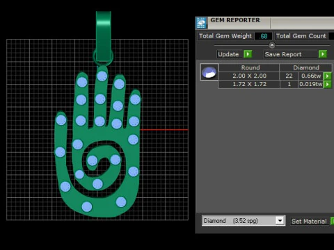 Hamsa Hand Pendant 3D Print Model