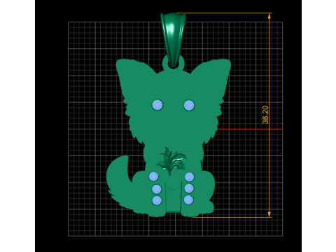 Pomeranian Puppy Dog Face Pendant Model Cetak 3D