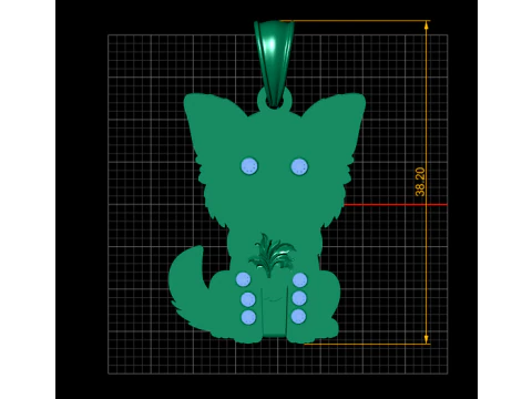 Pomeranian Puppy Dog Face Pendant 3D Print Model