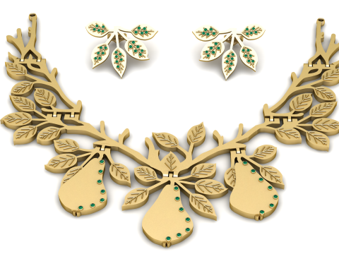 Pear-Shaped Pendant Elegant Pear Motif Necklace 3D Print Model