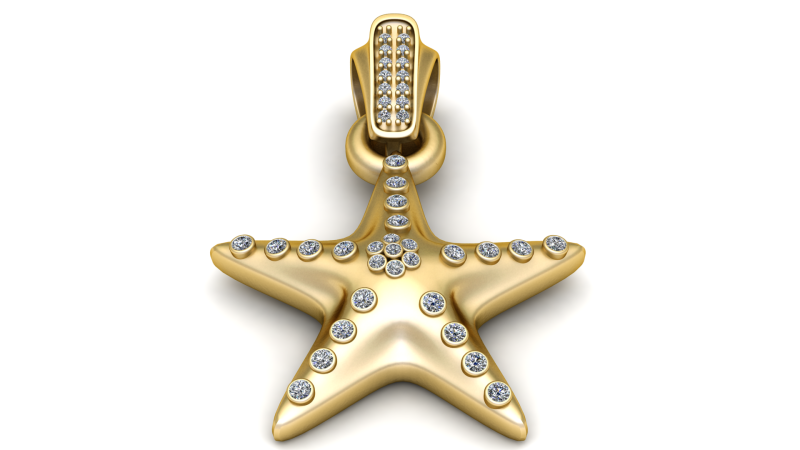Starfish Pendant 3D Print Model .c4d .max .obj .3ds .fbx .stl .blend 