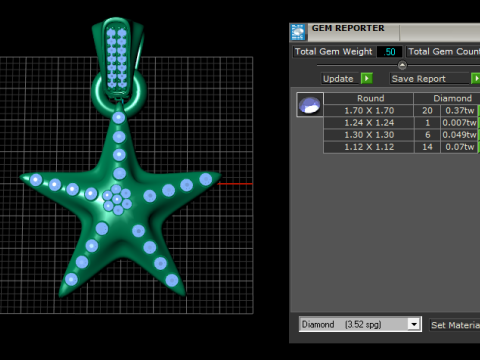 Starfish Pendant 3D Print Model