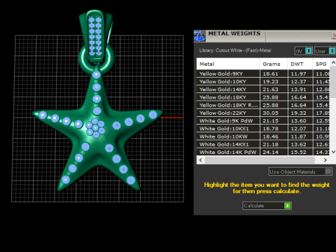 Starfish Pendant 3D Print Model