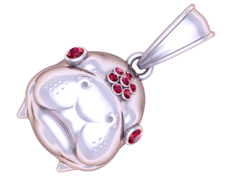 Hippopotamus-inspired gold pendant Model 3D