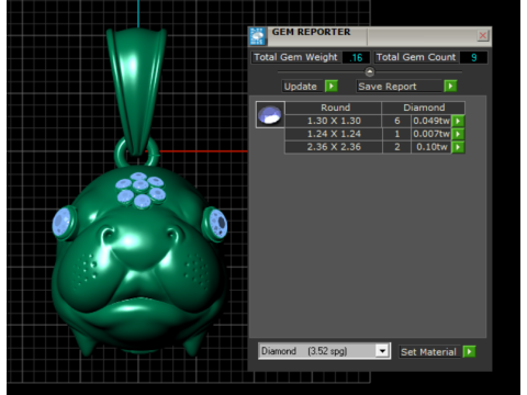 Hippopotamus-inspired gold pendant Model 3D