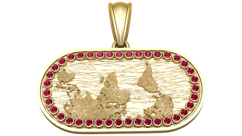 World map pendant Model 3D .c4d .max .obj .3ds .fbx .stl .blend