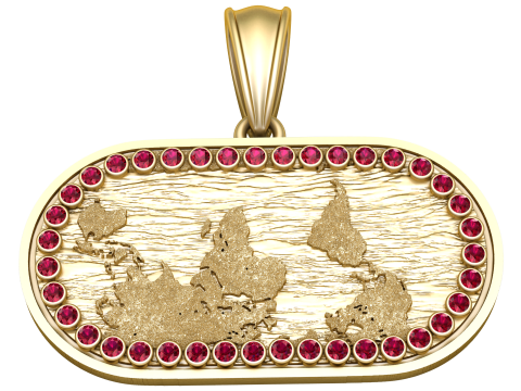 World map pendant Model 3D