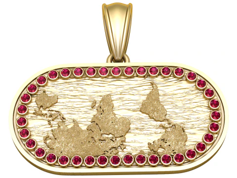 Подвеска с картой мира 3D Модель