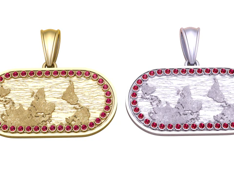 World map pendant 3D Model