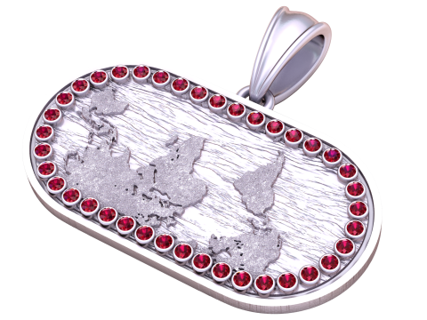 World map pendant Model 3D