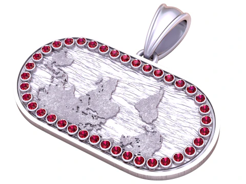 World map pendant 3D Model