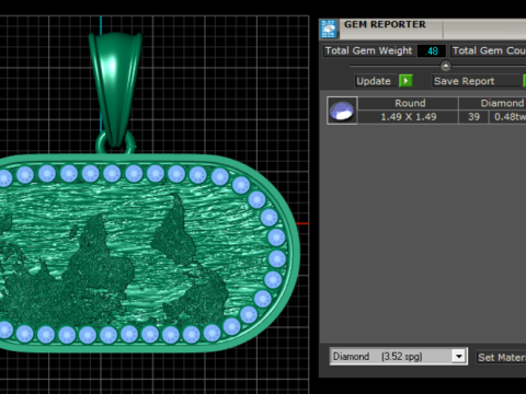 World map pendant Model 3D