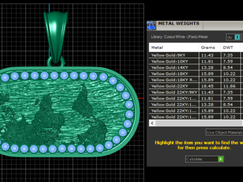 World map pendant Model 3D