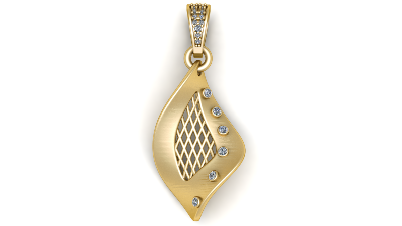 Golden Flame Pendant Model Cetak 3D .c4d .max .obj .3ds .fbx .stl .blend 