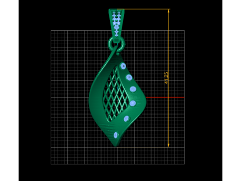 Golden Flame Pendant Model Cetak 3D