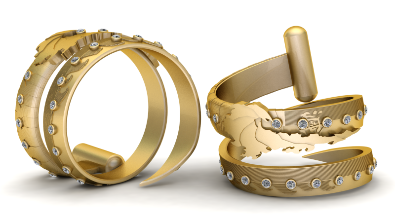 The Coiled Continent Bracelet 3D 打印模型 .c4d .max .obj .3ds .fbx .stl .blend 