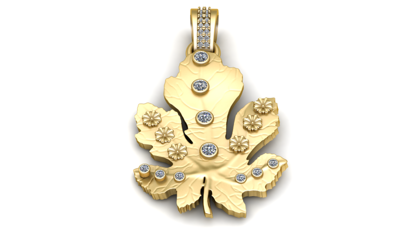 Fig Leaf Pendant Model Cetak 3D .c4d .max .obj .3ds .fbx .stl .blend 