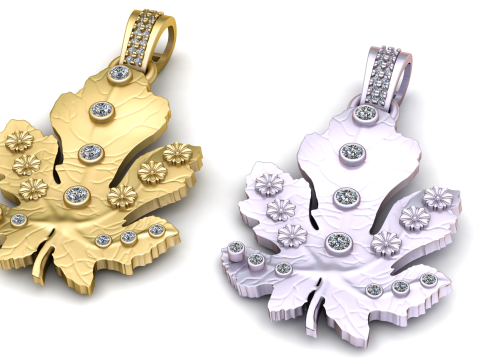 Fig Leaf Pendant Model Cetak 3D