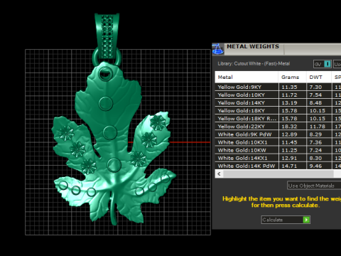 Fig Leaf Pendant Model Cetak 3D