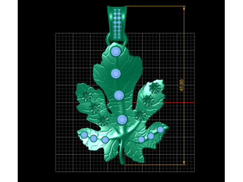 Fig Leaf Pendant Model Cetak 3D