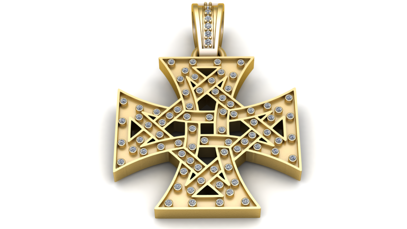Maltese Cross Pendant 3D Print Model .c4d .max .obj .3ds .fbx .stl .blend