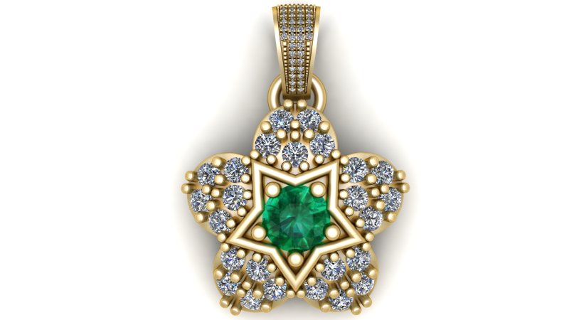 Starburst Pendant 3D Print Model .c4d .max .obj .3ds .fbx .stl .blend 