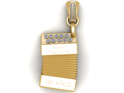 Astor Piazzolla Tribute Pendant 3D प्रिंट मॉडल