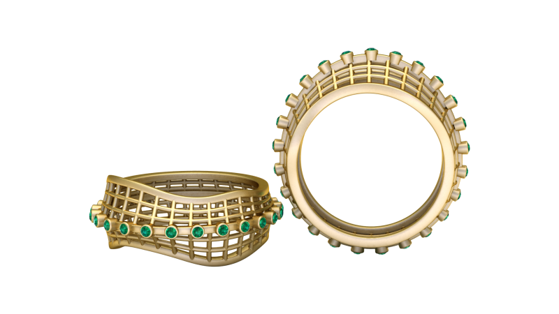 Lattice Cage-Style Ring Modelo de impresión 3D .c4d .max .obj .3ds .fbx .stl .blend