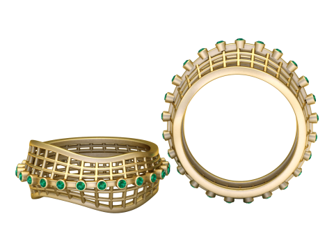 Lattice Cage-Style Ring 3D Druckmodell