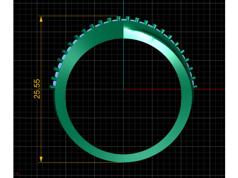 Edge Half Claw Set Diamond Ring Modello di stampa 3D
