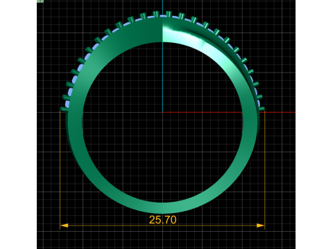 Edge Half Claw Set Diamond Ring Modello di stampa 3D