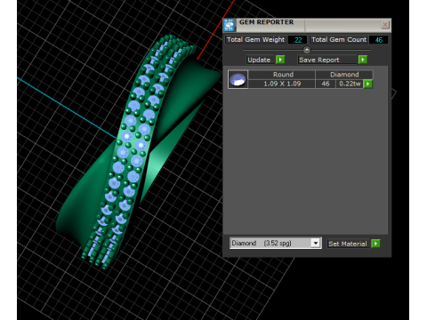Edge Half Claw Set Diamond Ring Modello di stampa 3D