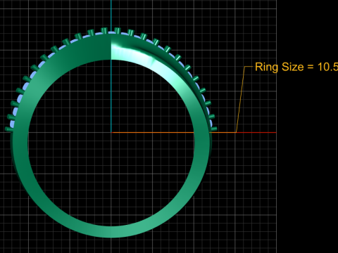 Edge Half Claw Set Diamond Ring Modello di stampa 3D