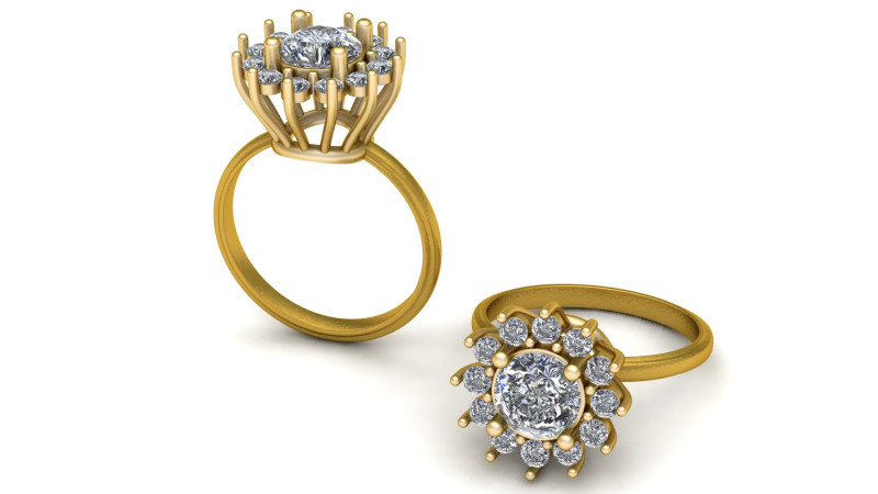 Classic Engagement Ring 3D 프린트 모델 .c4d .max .obj .3ds .fbx .stl .blend 