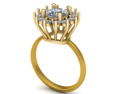 Classic Engagement Ring 3D Print Model
