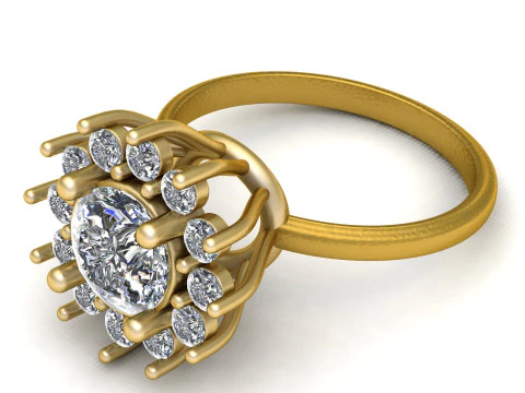 Classic Engagement Ring 3D Print Model