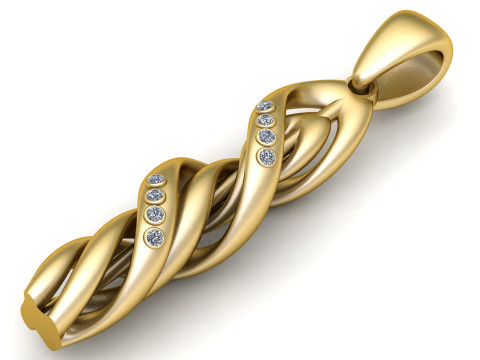 Swirl and Twirl Pendant Modello di stampa 3D