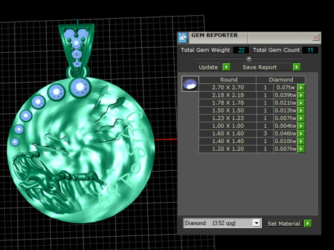 Azlee piccolo ciondolo con moneta Capricorno in oro giallo e diamanti Modello di stampa 3D