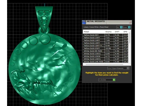 Azlee piccolo ciondolo con moneta Capricorno in oro giallo e diamanti Modello di stampa 3D
