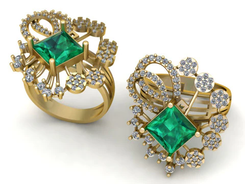 Anel Esmeralda Modelo de Impressão 3D