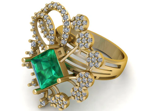 Anello Smeraldo Modello di stampa 3D