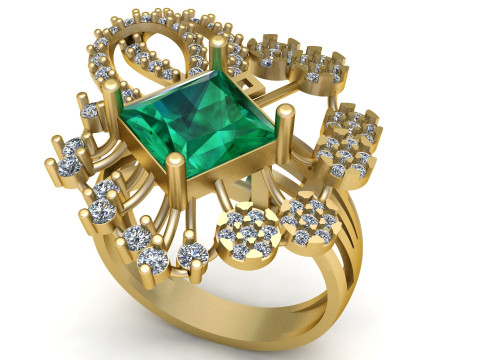 Emerald Ring 3D Принт Модель