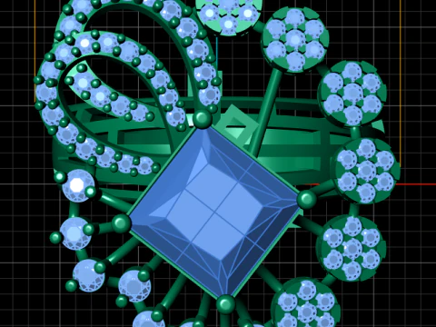 Anello Smeraldo Modello di stampa 3D