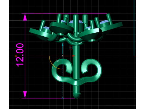 Emerald Stud Earrings 3D Print Model