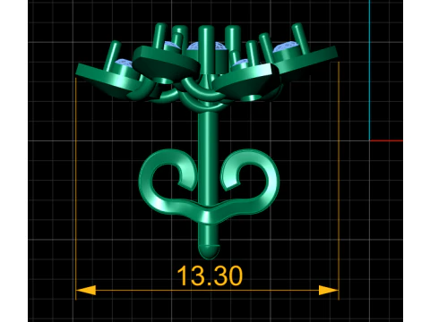 Emerald Stud Earrings 3D Print Model