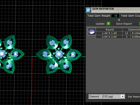 Emerald Stud Earrings 3D Print Model