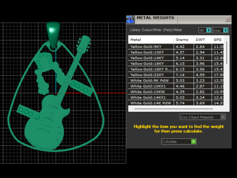 Rock N Roll Guitar Pendant 3D Print Model