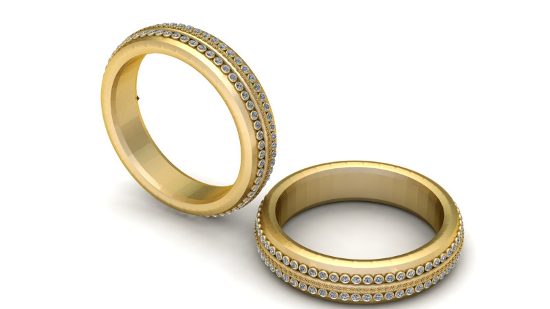 Wide Band Eternity Ring 3D 프린트 모델 .c4d .max .obj .3ds .fbx .stl .blend