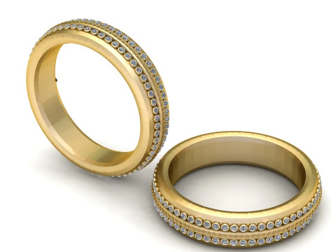 Wide Band Eternity Ring 3D Print Model