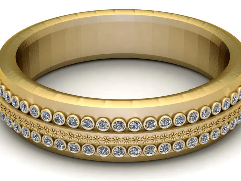 Wide Band Eternity Ring 3D Print Model